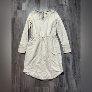 Lucy & Laurel Cream Long Sleeve Cuffed Shirt Dress vintage casual